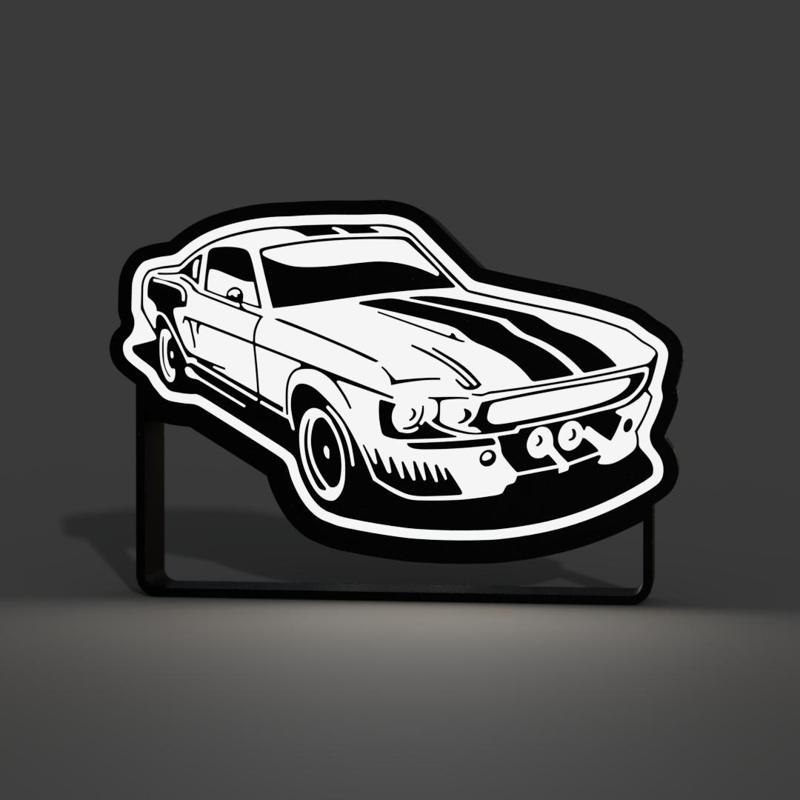 Ford Mustang Car Fan Art Lightbox LED Lamp