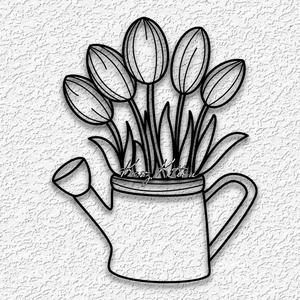tulips in watering can wall art garden flowers home decor
