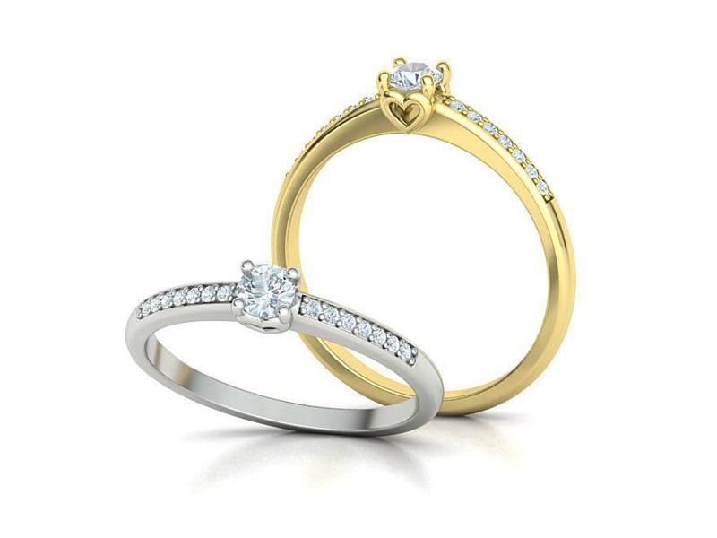 Promise Solitaire Ring Heart design Classic Ring 3dmodel