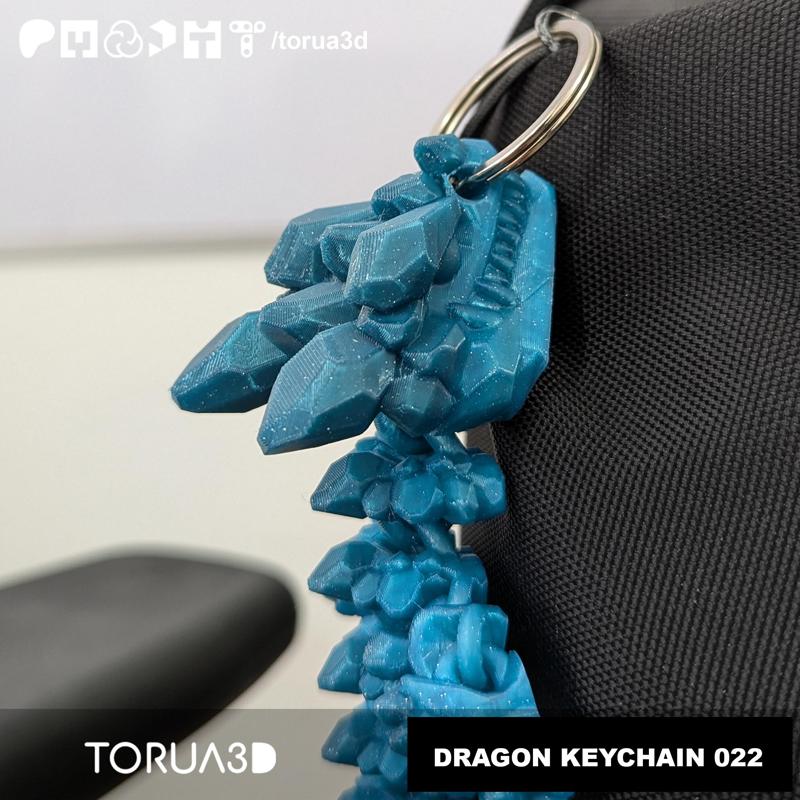 Articulated Dragon 022 Keychain - Print in place - No supports - STL