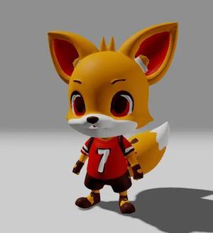 Cute fox in football soccer suit - CR7 - Figurine   
