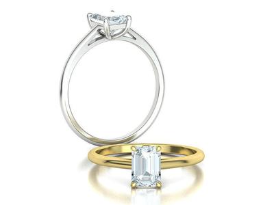 Classic Solitaire Ring  7x5 Emerald Cut Stone 3dmodel