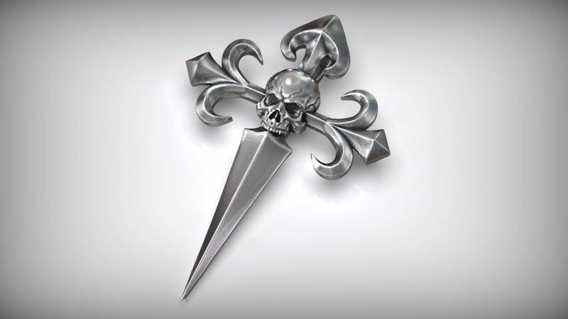 Orden Santiago Cross Amulet Skull