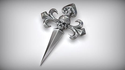 Orden Santiago Cross Amulet Skull