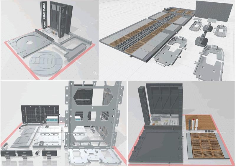 -MHB01-04C- Mech Hangar Bay HG Bundle Set 3D print model files