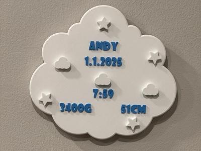 Birth Sign - Personalized Baby Cloud