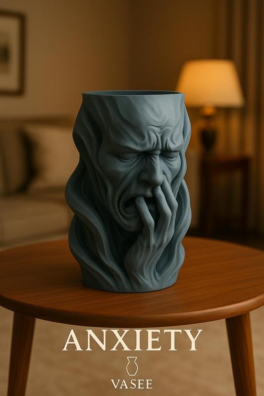Vase Art – human face organizer pot with emotion