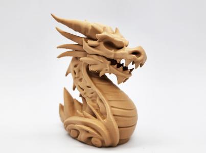 Wood-Carved Dragon Statue
