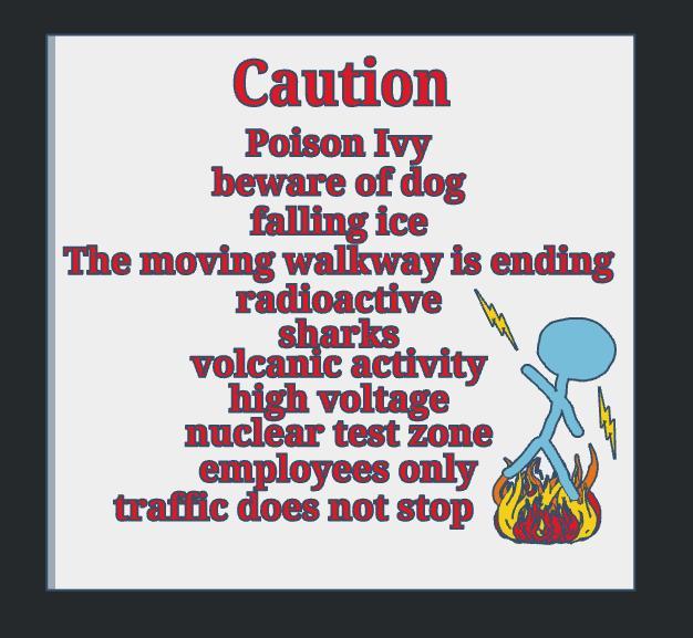 Caution Funny Door Sign