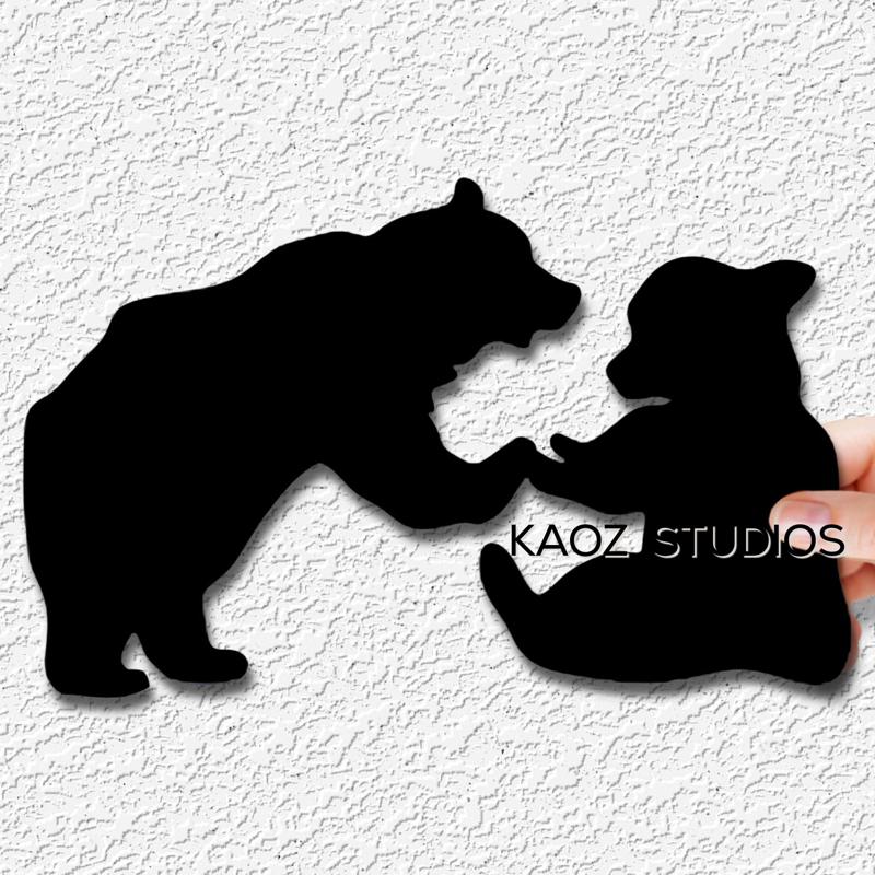 baby bears wall art bear cub wall decor mountain wildlife decoration