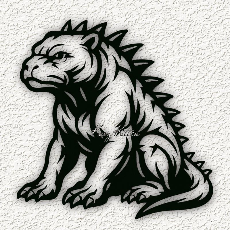 PITBULL DRAGON WALL ART HOME DECOR