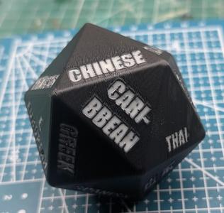 Foodies decision dice (D20)