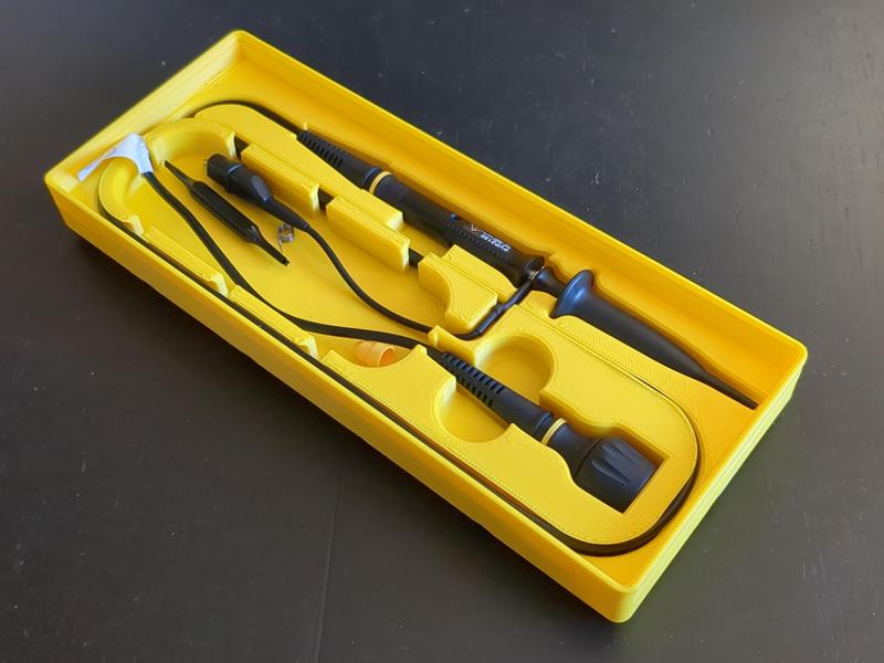 Stackable Gridfinity Holder for Rigol PVP2150 Oscilloscope Probe