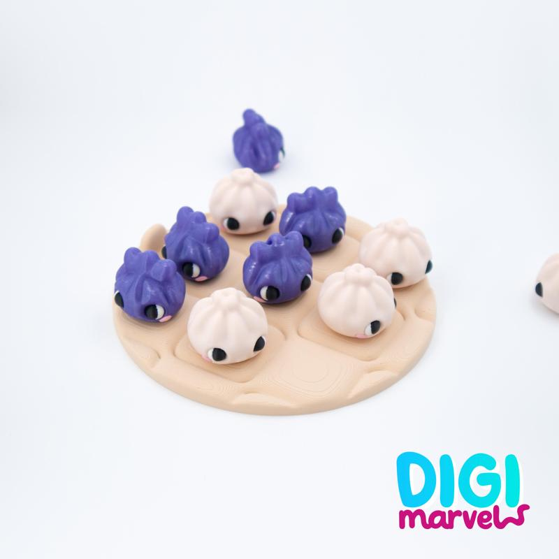 Dim Sum Tic Tac Toe + Keychain + Bamboo Steamer Storage Box