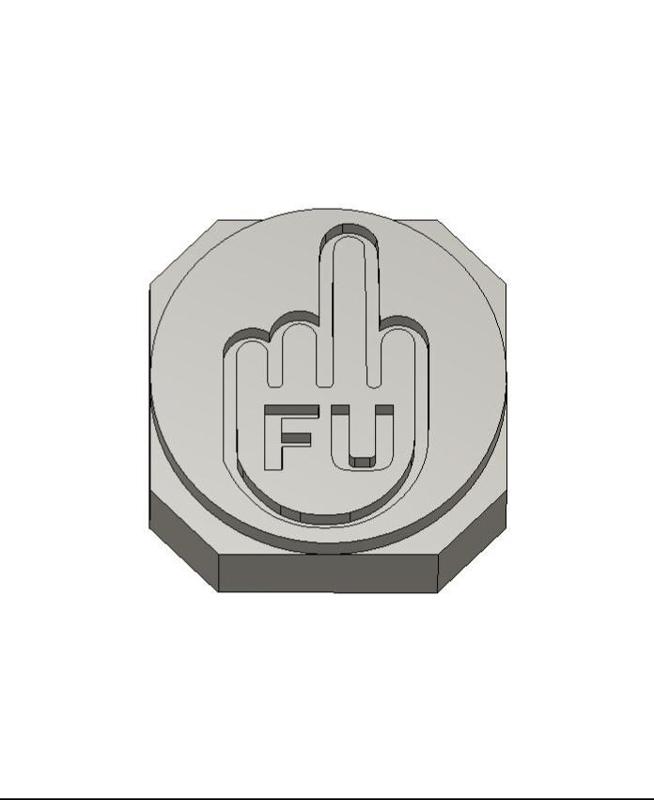 Leather Stamp 65mm 1 Finger Salute
