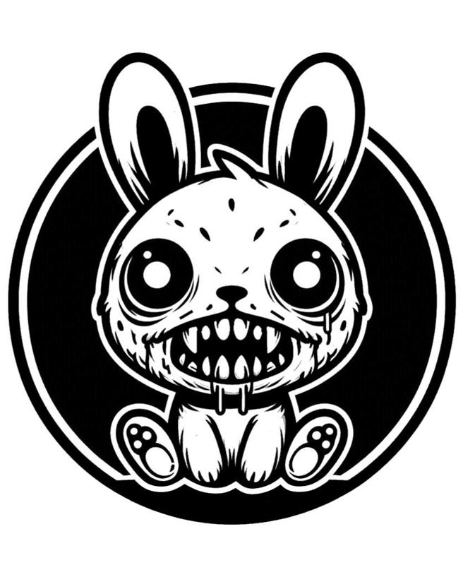 Leather Stamp 85mm Zombie Bunny 1
