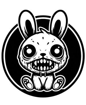 Leather Stamp 85mm Zombie Bunny 1