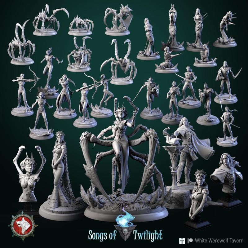 'Songs of Twilight' February 2023 release 25 STL's miniatures pre-supported