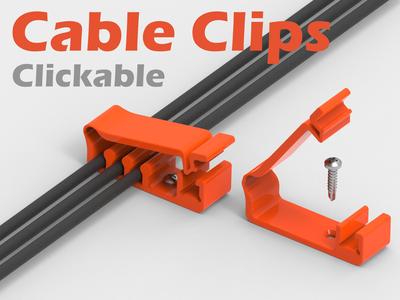 Cable Clips Collection - Clickable - ( Parametric )