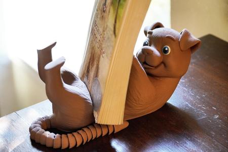 Dog Book & Tablet Display with Articulating Tail