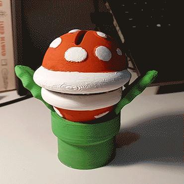 Mario Piranha Plant Piggy Bank - No supports needed