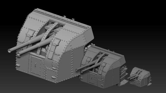 British Royal Navy 4 inch gun for scale model