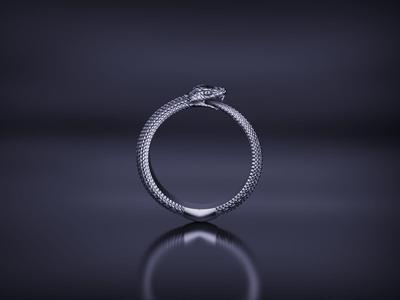 Snake Ring Pendant Ouroboros Faceted