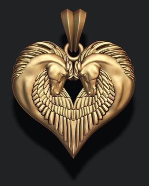 Twin pegasus pendant