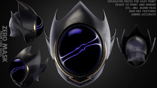 Code Geass Zero Mask for Cosplay