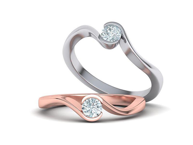 Bypass Half Bezel Engagement ring with 4mm stone