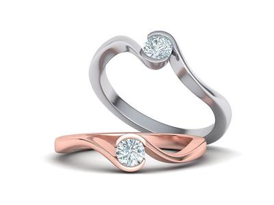 Bypass Half Bezel Engagement ring with 4mm stone