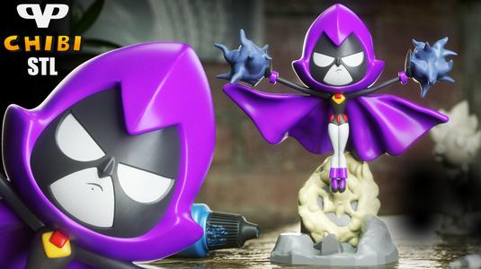 DC Raven Chibi STL for 3D Printing ChibiSTL 3DXM