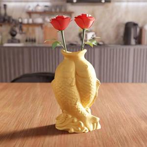 3D Fish Vase STL File - Modern Decor, 3D Print File, Decorative Flower Vase, Unique Home Vase, Tabletop Vase Design, Gifts for Him