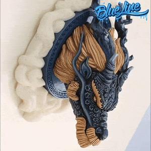 Chinese Dragon Wall Sculpture with Chinese Cloud Frame for Decoration