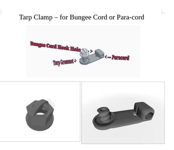 Tarp Clamp for Paracord or Bungees