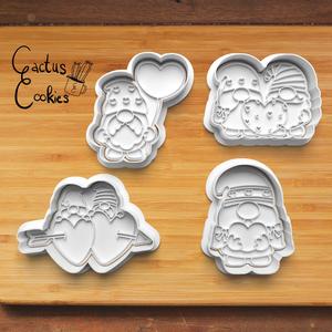 Gnomes in Love Cookie Cutter set 0025
