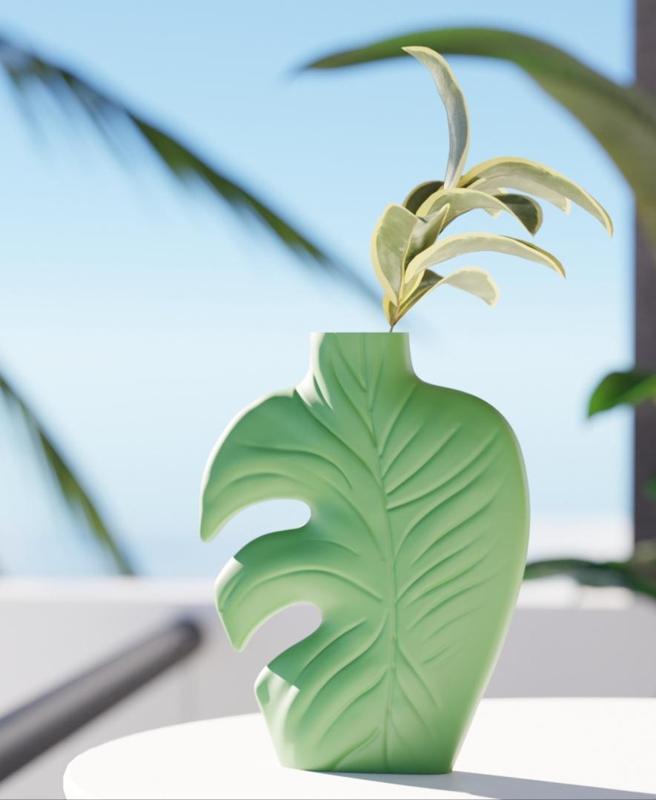 Tropical Leaf Vase for Modern Nature-Inspired Home Decor
