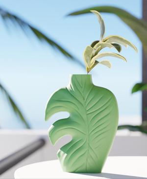 Tropical Leaf Vase for Modern Nature-Inspired Home Decor