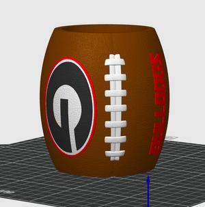 Georgia Bulldogs Football Can Koozie with multi-color file - 12 ounce