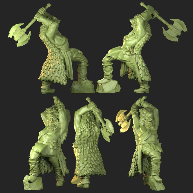 Axe Swinging Barbarian
