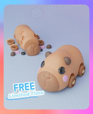 Movable Capybara Bus Keychain (Separated Parts)