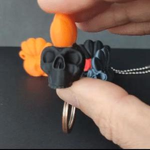 Halloween skull punk keychain