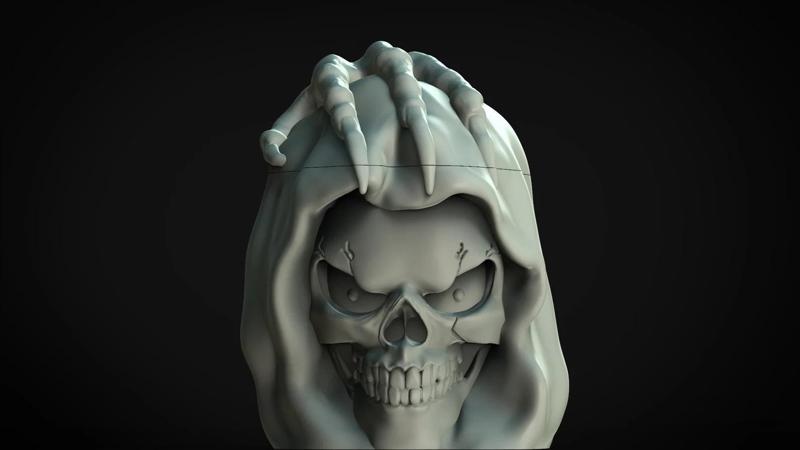 Grim Reaper Skull Jar - STL Format 3D Printable Ready File