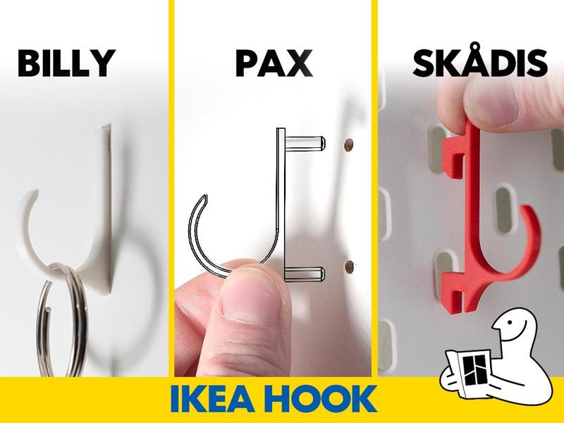 IKEA Hook for Billy, PAX & Skadis