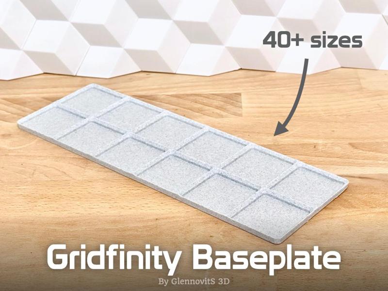 Gridfinity Baseplate - Lite or Solid - less filament
