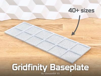 Gridfinity Baseplate - Lite or Solid - less filament
