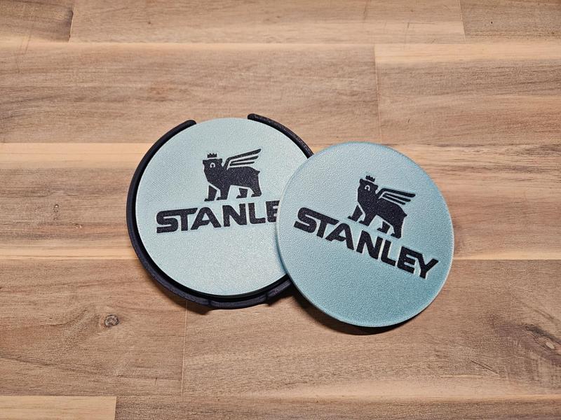 STANLEY Coasters with bases for 4 or 8 coasters - Perfect for a party favor or a giftSTANLEY
