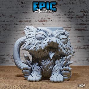 Owlbear Mug / Cup Monster Decoration / Collectible Monster / Fantasy Figure / Owl Bear Hybrid Pub Item / Magical Beast Statue / Tavern Equipment Encounter