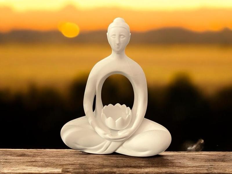 Meditative Statue with Lotus – Incense Holder