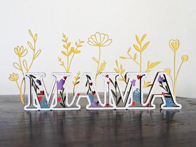 Layered "Mama" with Floral Details - Mothers Day